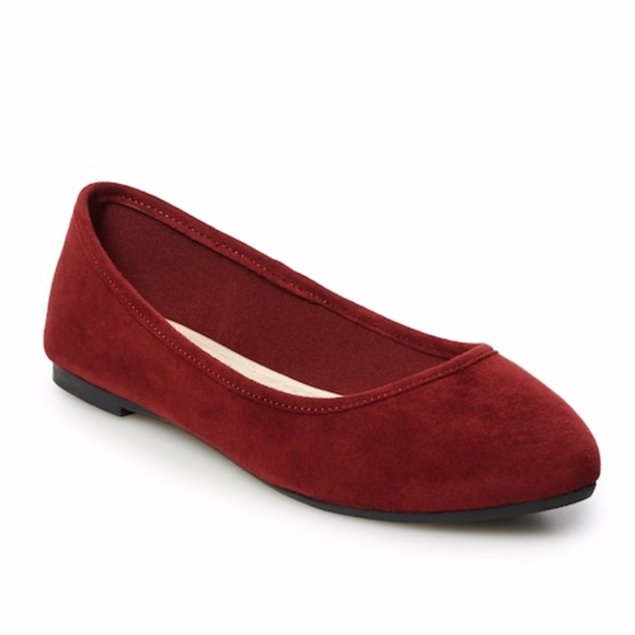 SO Shoes - SO Hitide Red Pointed Toe Flats Shoes